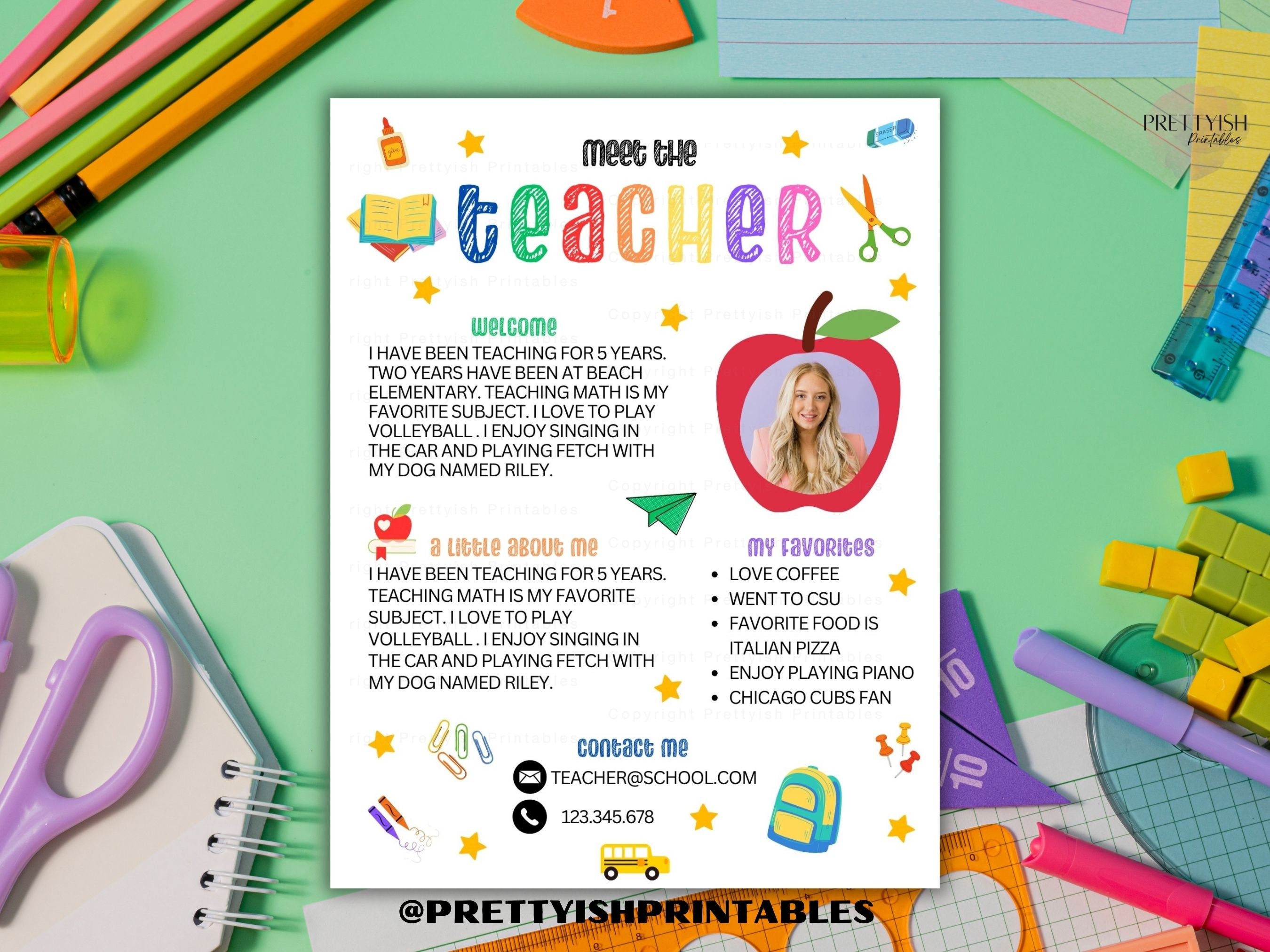 Meet the Teacher Editable Template Printable, Meet the Teacher Retro ...