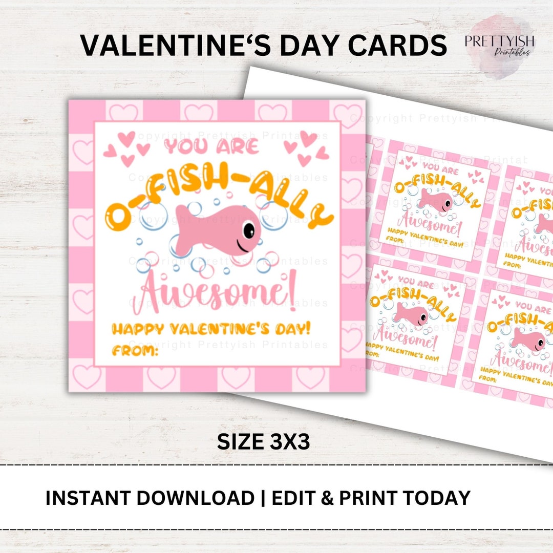 Goldfish Valentine Printable Printable Valentine Cards Kids Valentine Goldfish Valentine Printable Printable Valentine Cards Kids Valentine