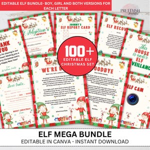 Editable Elf Letter Bundle, Goodbye Rules Sick Note, Printable Elf Adoption Letter, Elf Template Printable pdf, Santa Elf Bundle, Digital