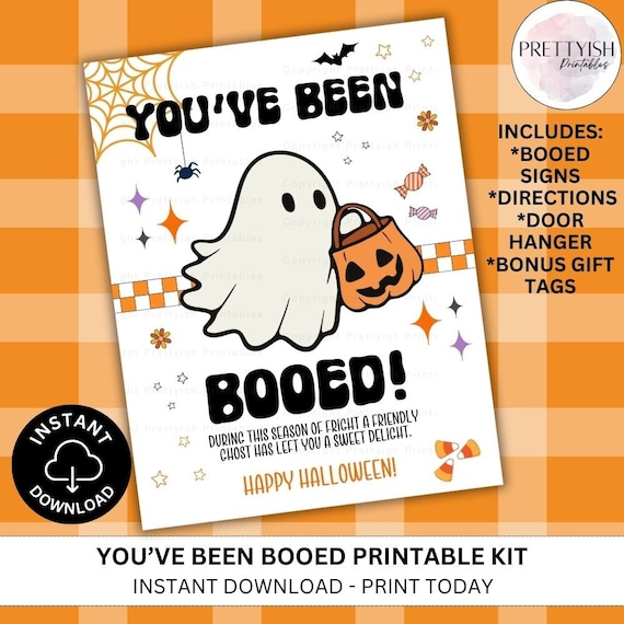 You've Been Booed Printable, Youve Been Booed Kit, Neighborhood Tradition, Halloween Boo Kit, We've Been Booed, Booed Sign, Instant Download