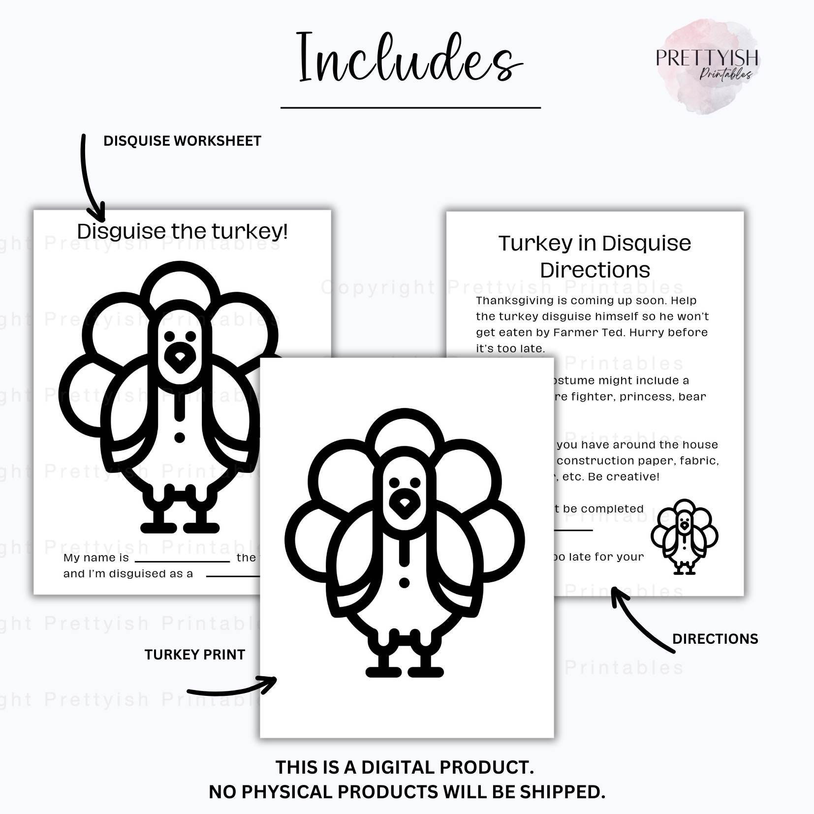 Turkey in Disguise Project Turkey Printable Thanksgiving Game Turkey