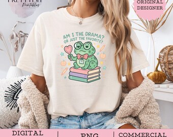 Eu sou o drama PNG, sapo engraçado PNG, design de camisa png de sapo sarcástico, clipart de design de sublimação de sapo cowboy para download, saúde mental png