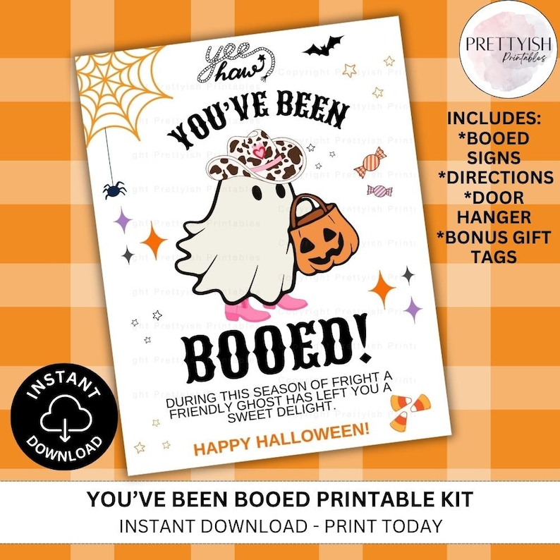 You've Been Boo'd Printable Halloween Kit, Cowboy Ghost You've Been ...