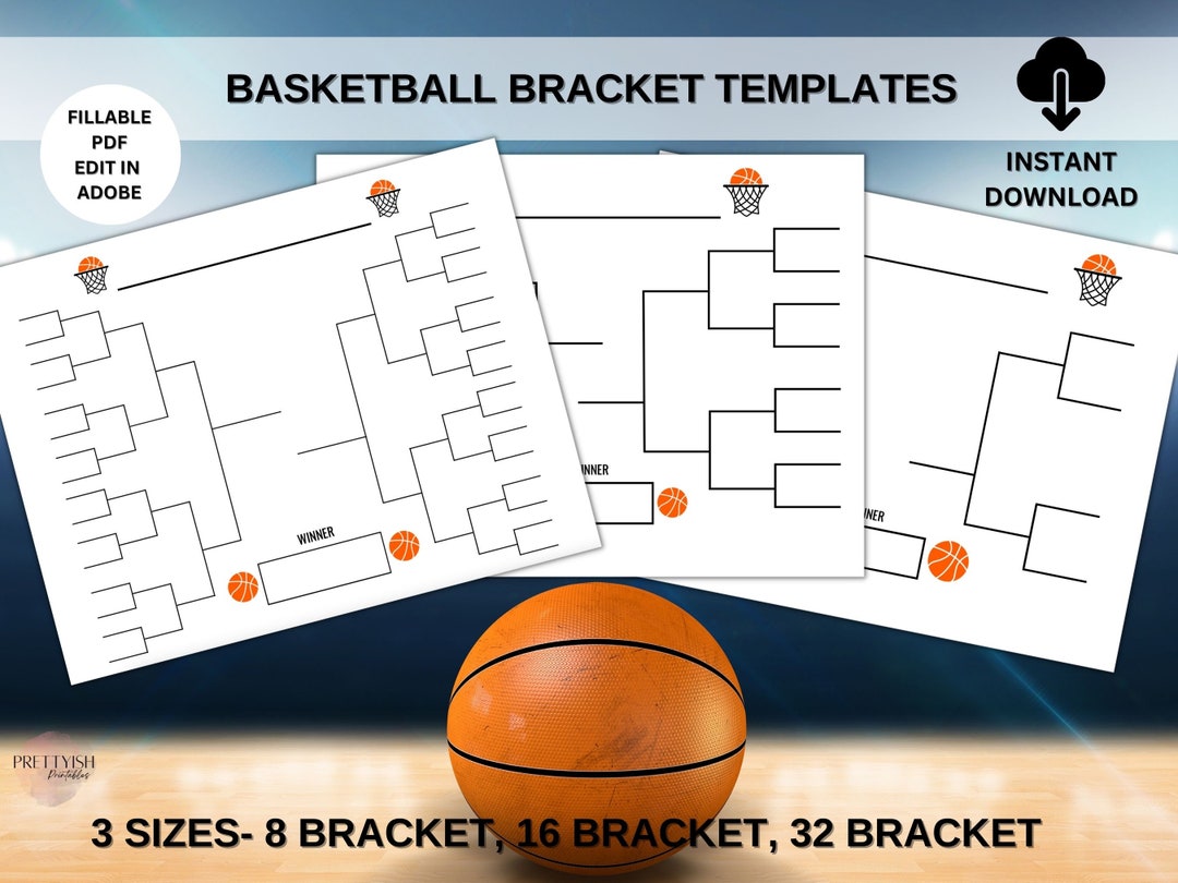 Basketball Sports Bracket Template Tournament Bracket Editable Bracket ...