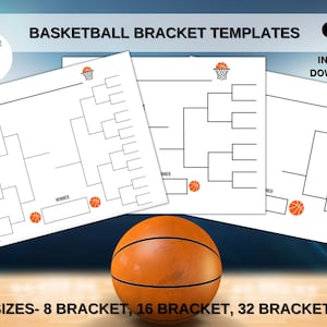 Basketball Sports Bracket Template Tournament Bracket Editable Bracket March Madness Bracket Single Elimination Tournament March Madness