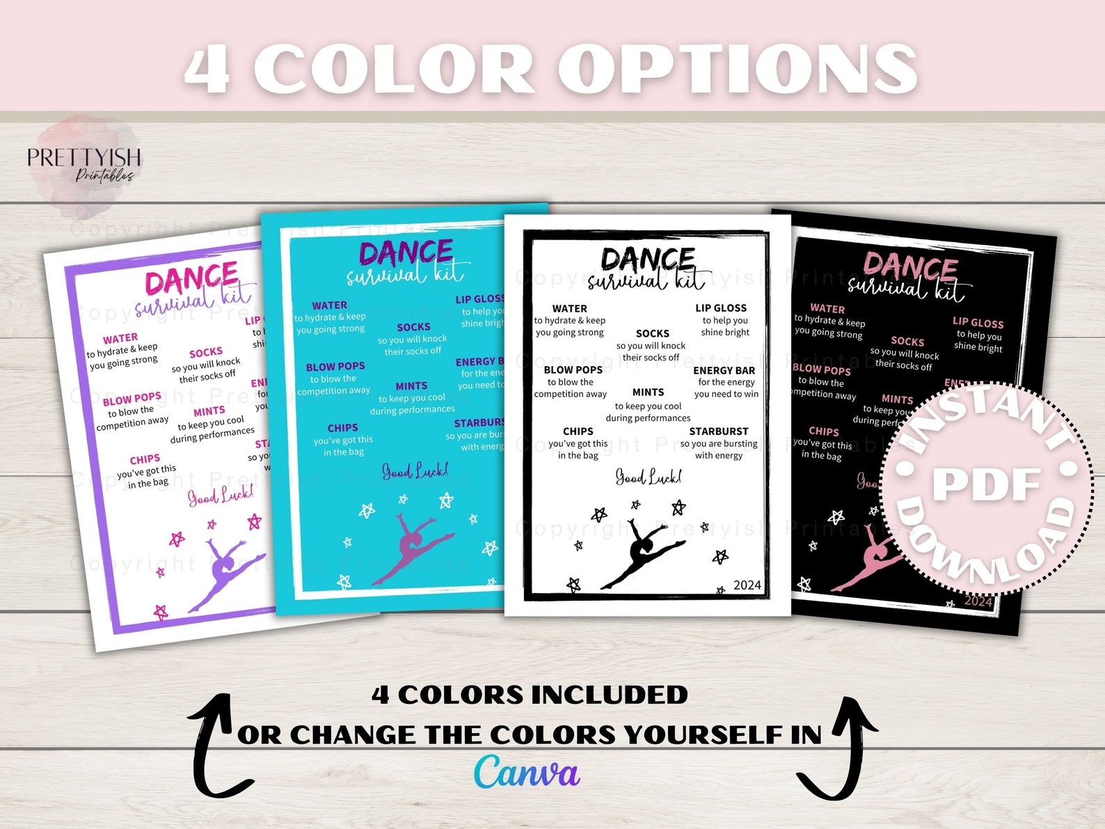 Dance Competition Survival Kit Printable, Gift Bag Printable, Printable ...