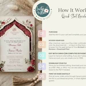 Puede incluir: Elegante invitaci&oacute;n de boda con una combinaci&oacute;n de colores burdeos y crema. El dise&ntilde;o presenta detalles florales y ornamentados. La invitaci&oacute;n incluye los nombres Murtaza Talib y Fatema Haider.