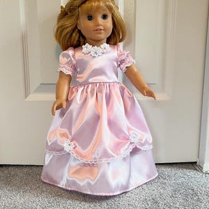 18 inch Doll Pink Satin Ball Gown