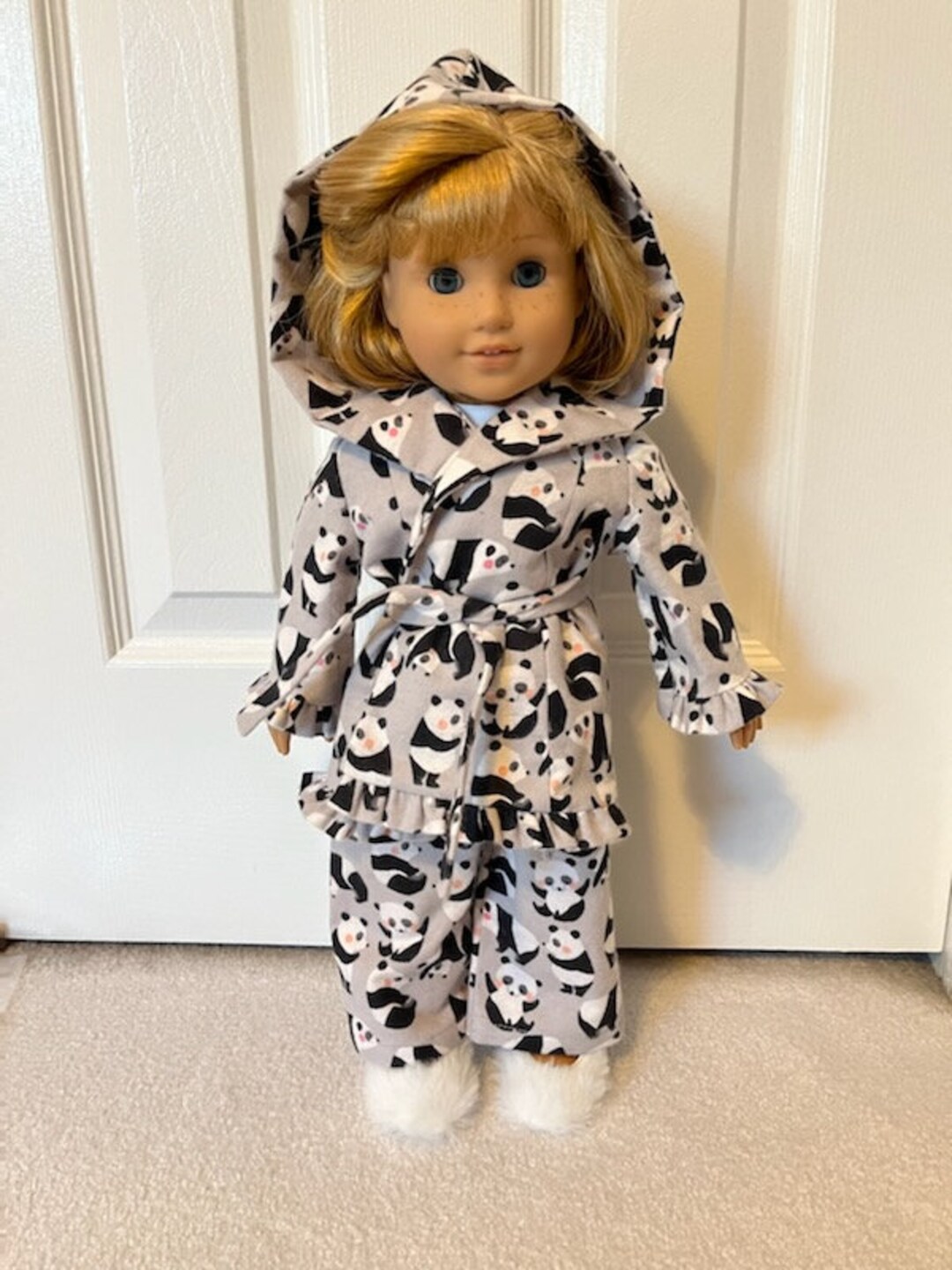 18 Inch Doll Panda Pajama, Hooded Robe and Slipper Set Etsy