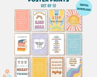 School Print Outs, Inspirational Classroom Posters, Educational Wall Art Prints, Digital Download, Motivational Quotes for Kids and Teachers