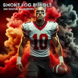 240 Smoke Fog Digital Backdrops for Athlete Photography | Sports Background for Football, Softball, Basketball, Soccer, Poster, Photoshoot