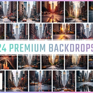 Premium Digital Backdrop New York City Bundle | Digital Prints, Urban Backgrounds, City-Scape Wall Art, Maternity Photography, Photoshop