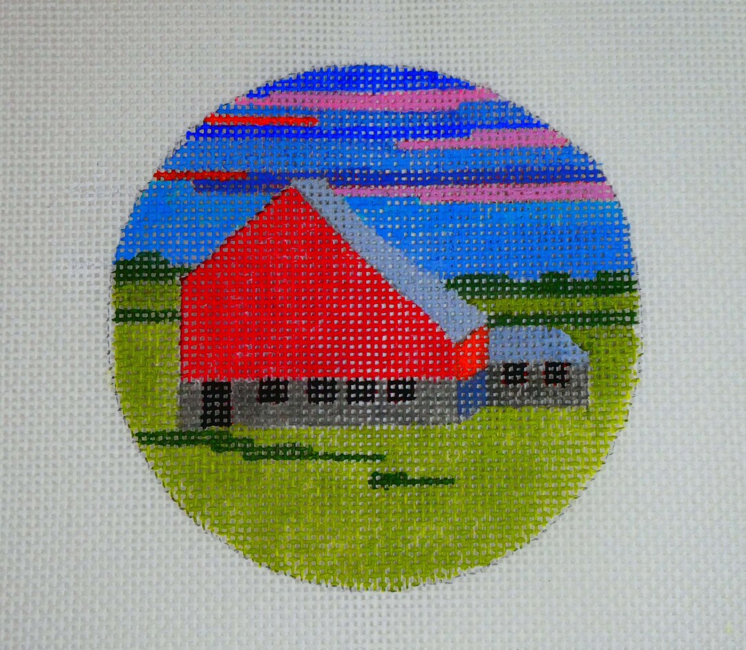 Heritage Barn Needlepoint Canvas Etsy