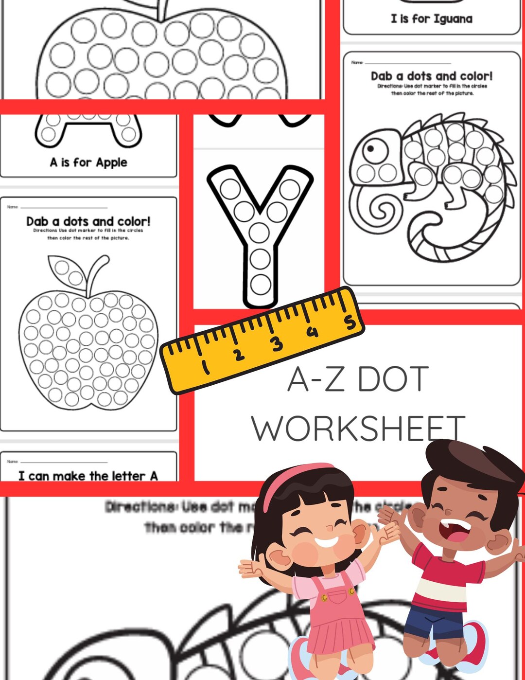 A-Z DOT WORKSHEET- Instant Download- Printable- for Kids - Etsy