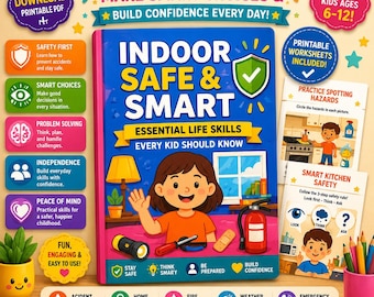 Indoor Safe & Smart Life Skills Workbook for Elementary Kids | Indoor Safety and Emergency Preparedness | Printable PDF