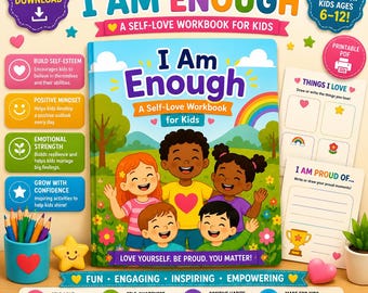 Self-Worth Workbook for Elementary Kids | Confidence, Resilience, Positive Affirmations & Character Building |  Downloadable PDF