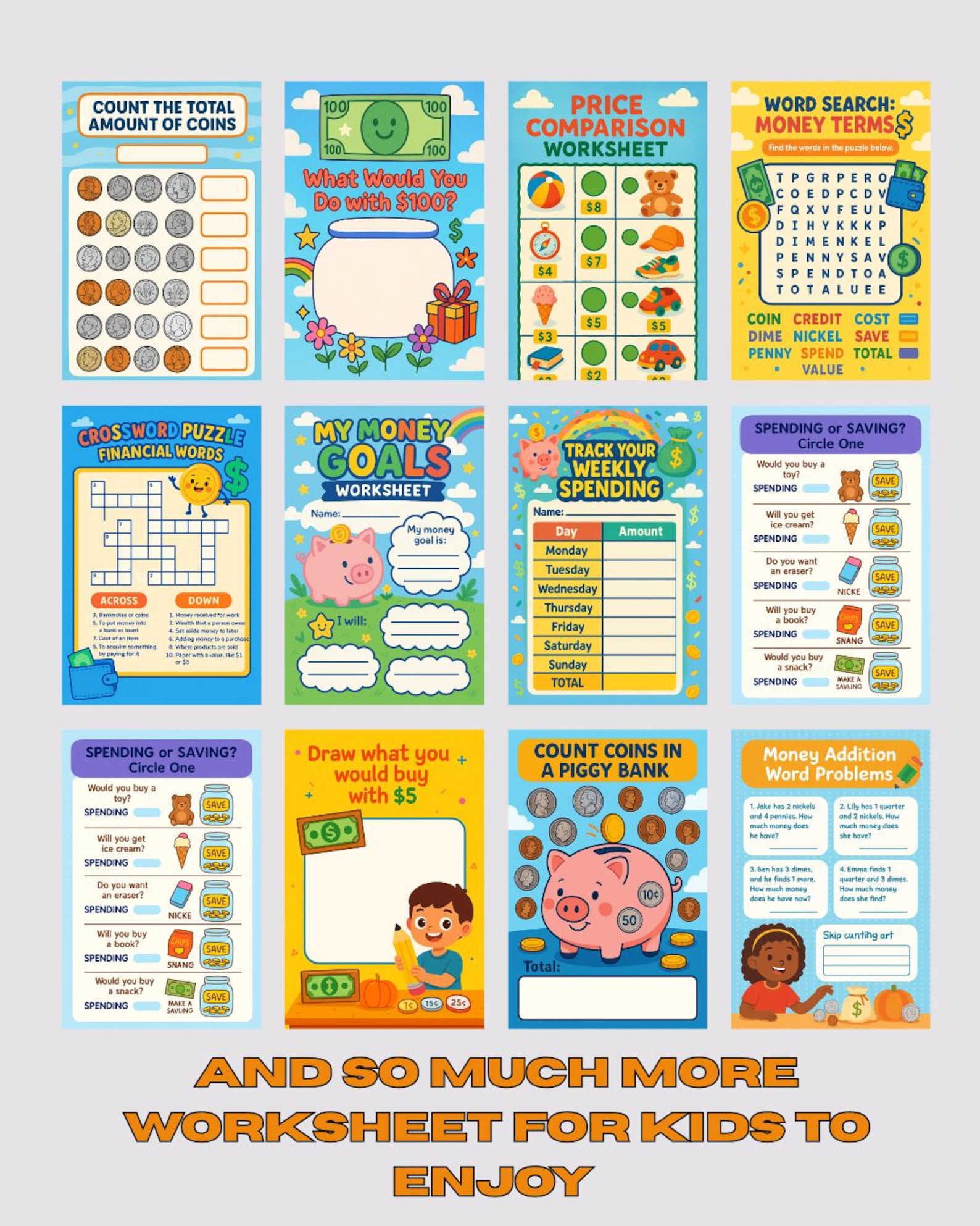 Financial Literacy Worksheets for Kids | Money Activities Workbook ...