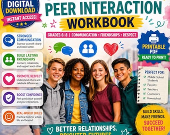 Social Skills Workbook for Middle School | Build Peer Interaction, Communication & SEL Skills | Printable PDF