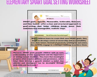SMART Goal Setting Worksheet for Elementary Kids (Printable)