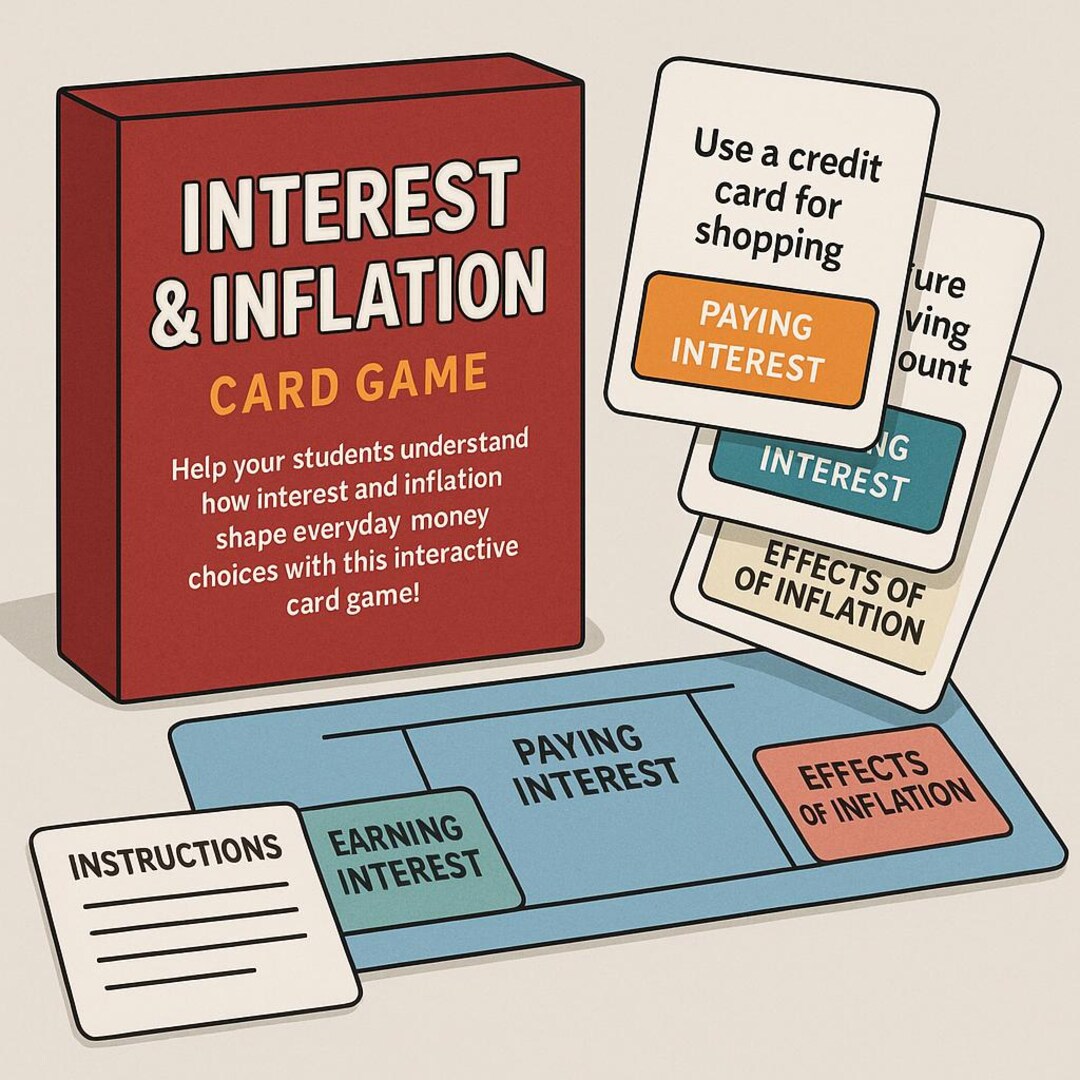 Social Card Example For Inflation Interest and Inflation Card Game | Financial Literacy Printable PDF - Etsy