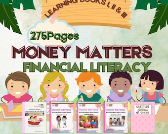 Elementary Financial Literacy Bundle Printable for Kids K-5 | Money Skills Worksheets PDF 200+ Pages