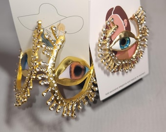 Evil eye earrings and Brooch