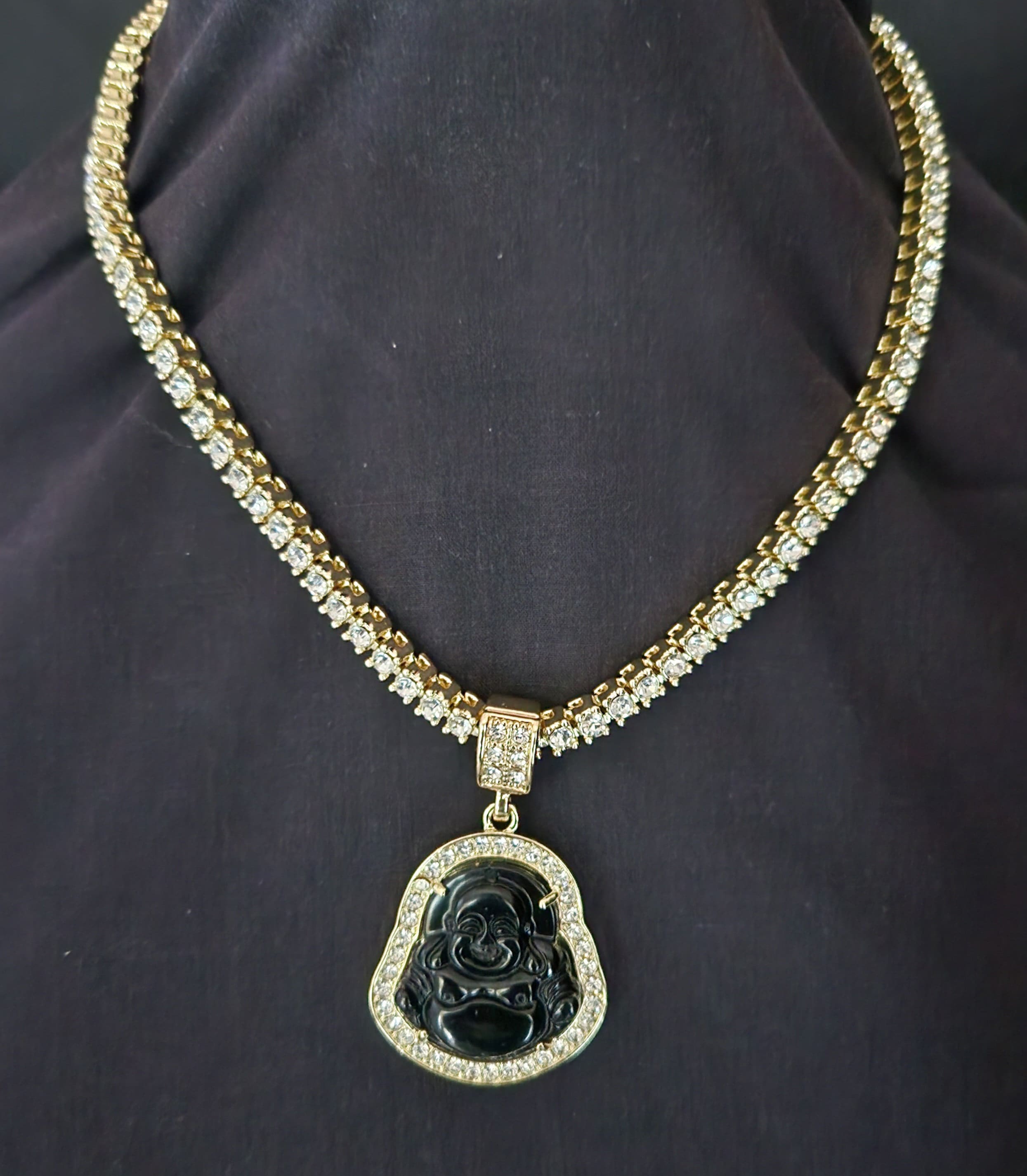 Black Buddha necklace