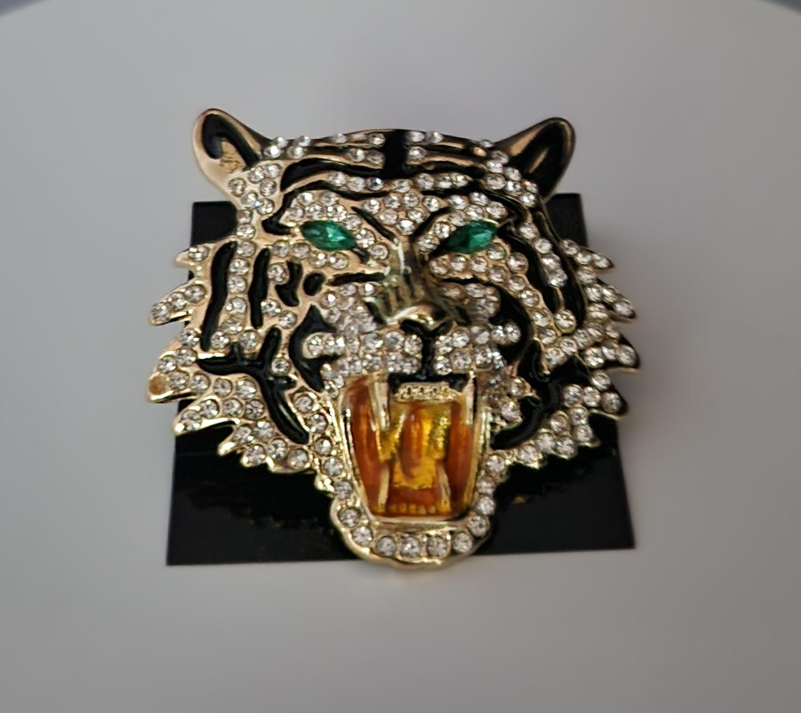 Tiger Rhinestone Rhinestone Tiger Brooch: Statement Jewelry - Etsy