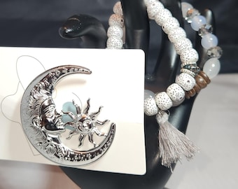 Moon and Star brooch and Bracelets