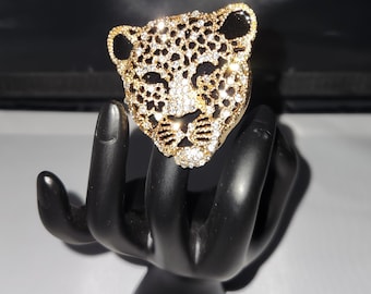 ヴィンテージの美しいローズフラワーゴールドトーンのブローチピン