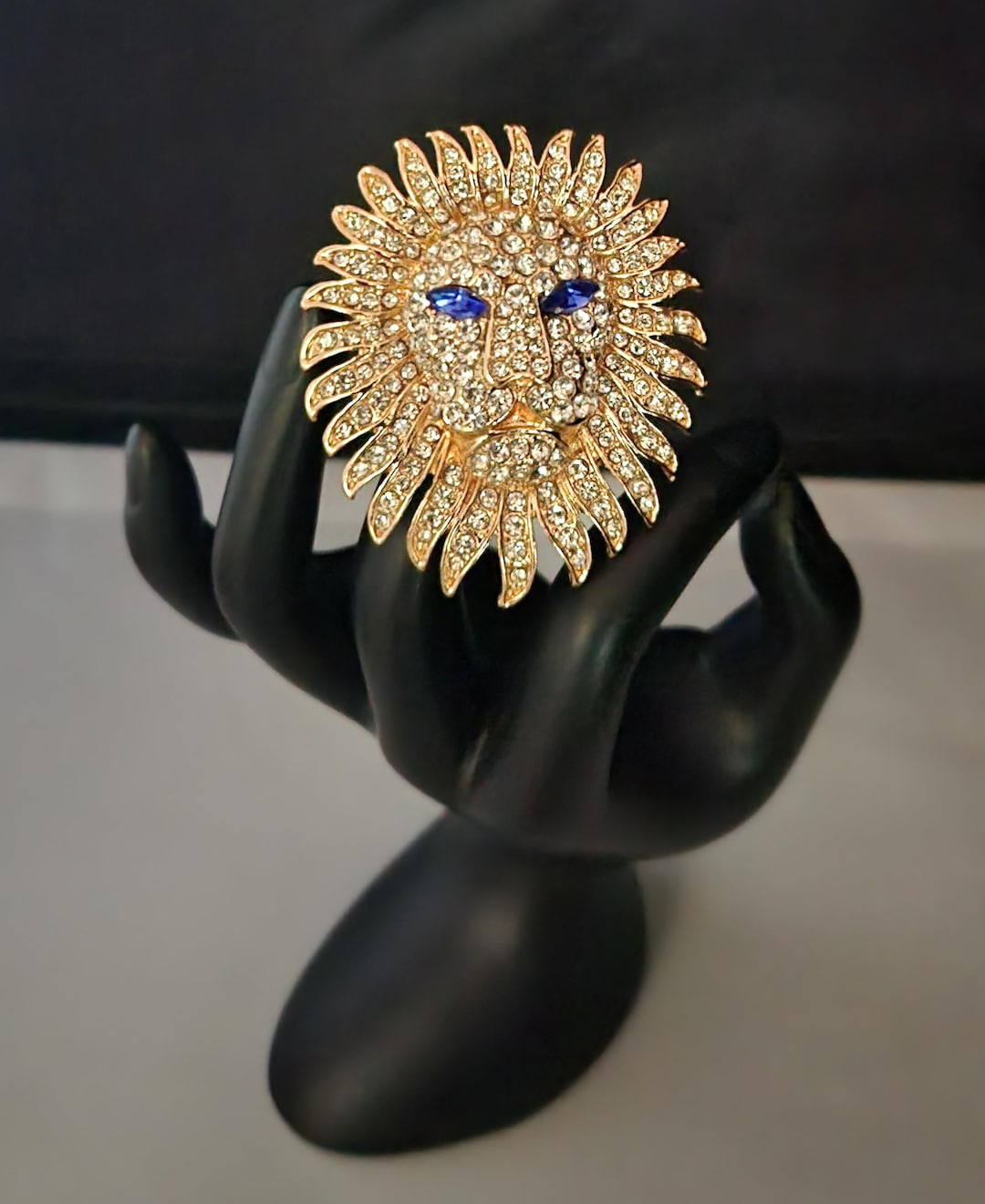 Rhinestone Lion Brooch: Statement Jewelry - Etsy