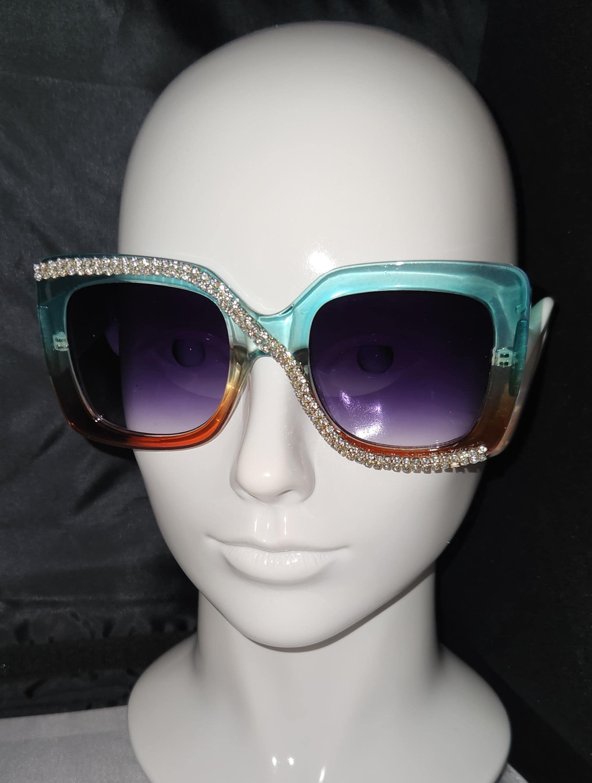 Blue/red Square Sunglasses - Etsy display picture 3