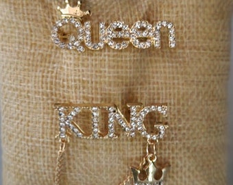 Queen and king brooch