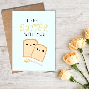 Je me sens bien avec vous | Carte de voeux Punny, Carte de Saint-Valentin | Petite amie, petit ami, femme, mari, fiancé, partenaire, amour