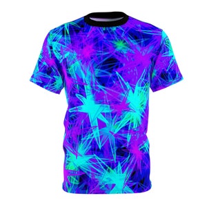 Pandora&#39;s Forest - Blue/Purple Glow Unisex Cut & Sew T-Shirt - Unique Custom Design - Multiple Sizes - Gift