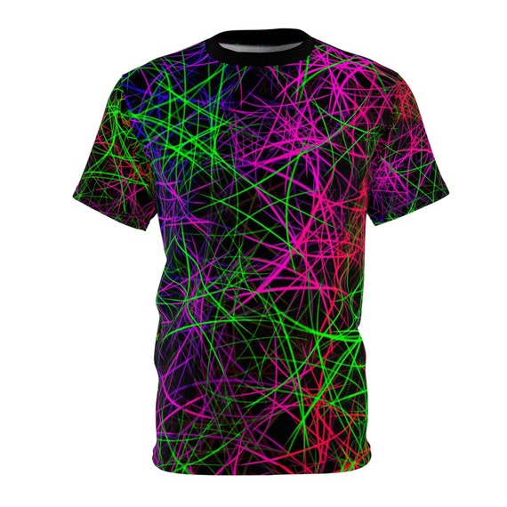 Neon Slash - Pink/purple/green Unisex Cut & Sew T-shirt