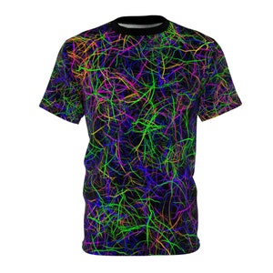 【CPGN STUDIO】24SS★ Tree Salon Embroidered Short Sleeve T Neon Slash - Pink/purple/green Unisex Cut & Sew T-shirt