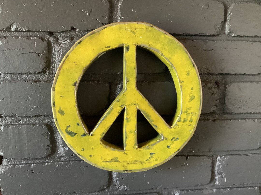 Peace Sign. Metal Rustic Bali Peace Sign. Metal Wall Art. Etsy
