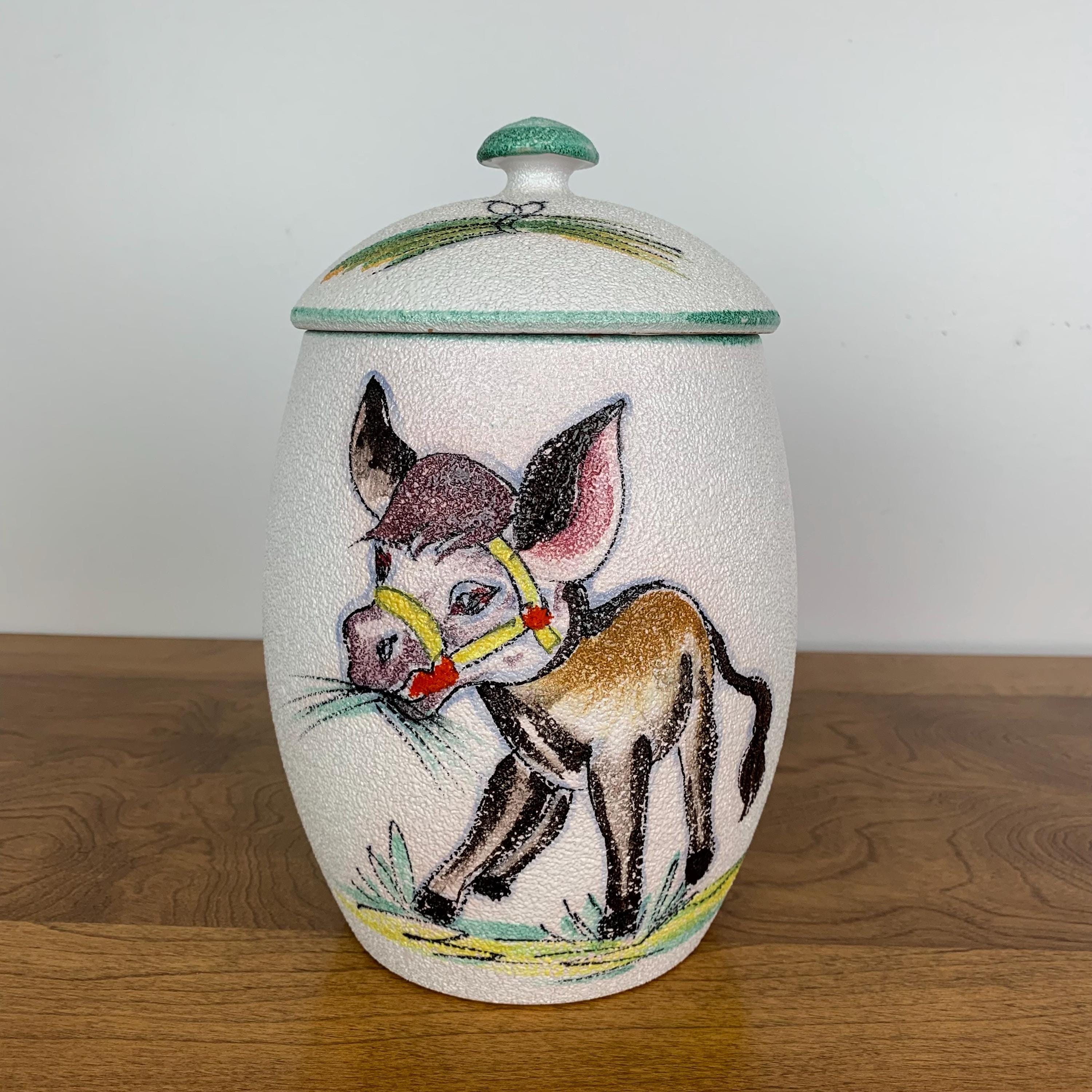 Fratelli Fanciullacci Cookie Jar Donkey Wheat Animal Signed Italy