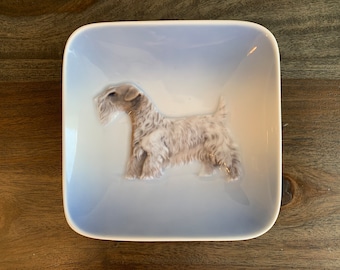 Royal Copenhagen Small Dish Dog Textured Stamped Denmark 3661 74 Royal Copenhagen Vintage Small Plate Dog Lover Collectible