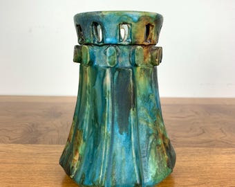 Alvino Bagni Sea Garden Vase Blue Green Handmade MCM Italy Italian