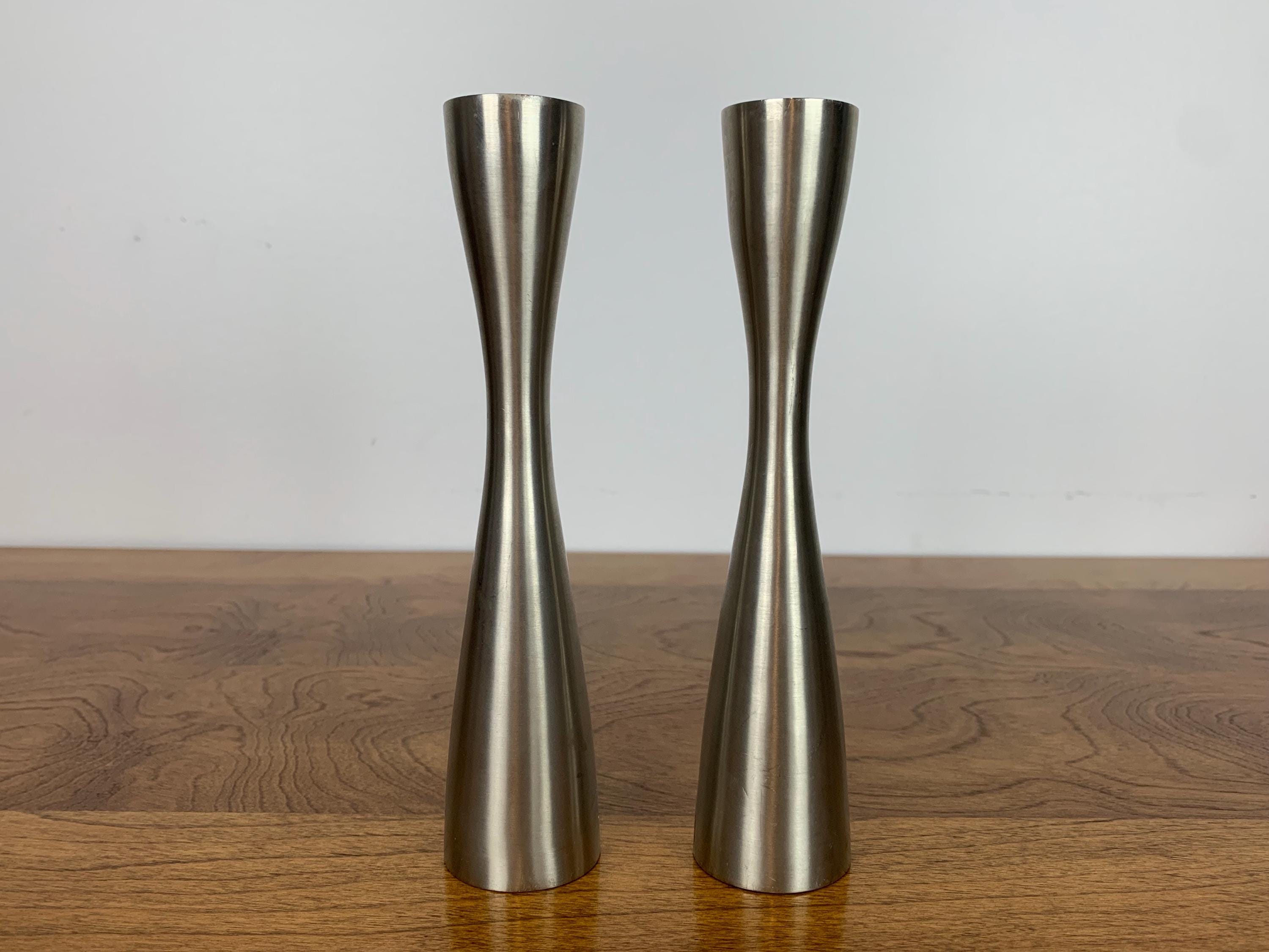 vintage * turip candle holder 2点セット Torre & Tagus Candle Holder Set of 2 MCM Silver Colored Minimalist
