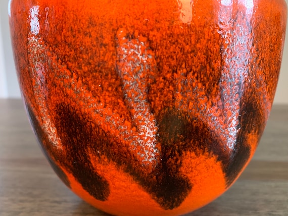 Alvino Bagni Bowl Red Orange White Black Stamped Italy Zigzag