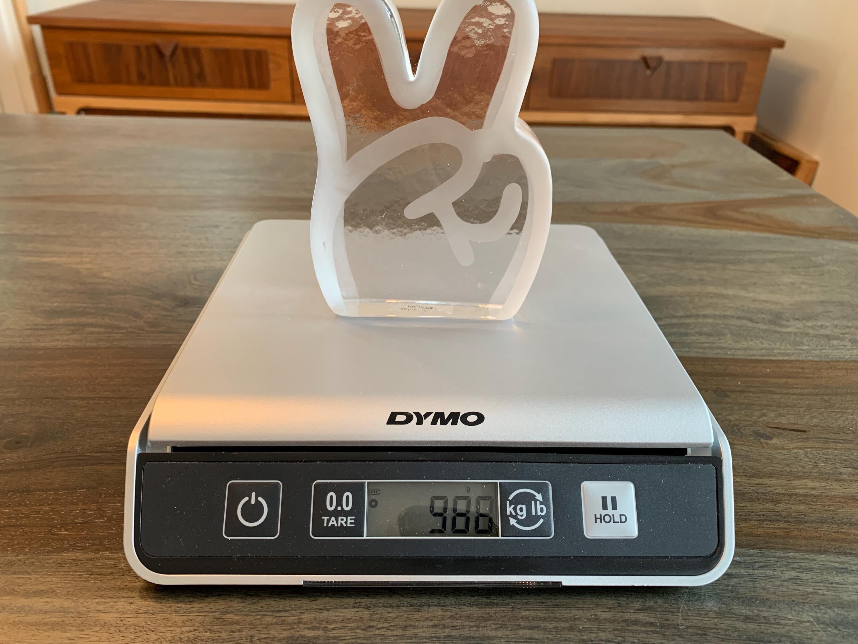 James Jarvis IKEA Peace Sign Paperweight Clear Frosted Limited