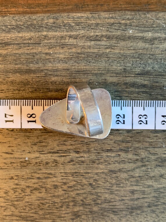 Sterling Silver Ring Irregular Pearl Adjustable S… - image 8