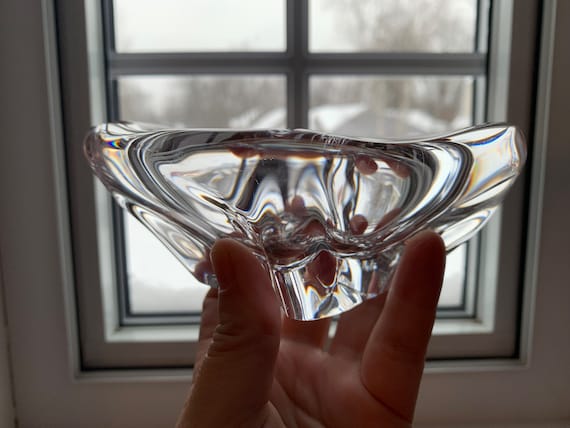 Daum Crystal Ashtray Decorative Bowl Vintage Signed Daum France