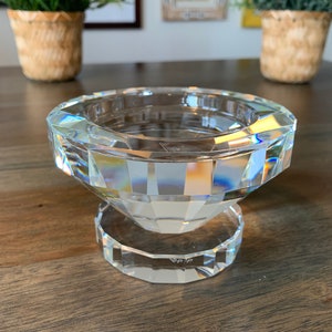 Crystal Rosenthal Candle Holder Multi-Faceted Made in Germany High Quality Heavy