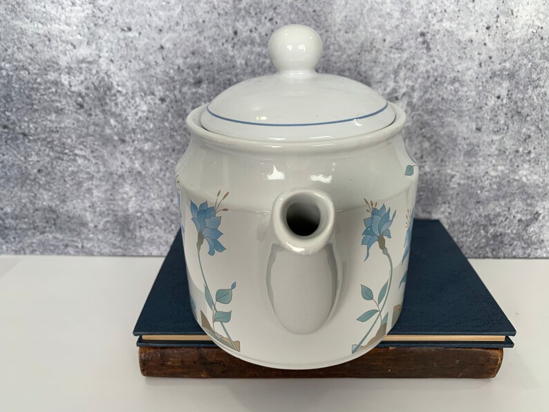 Sadler Teapot Blue Flowers Vintage Made in England Etsy