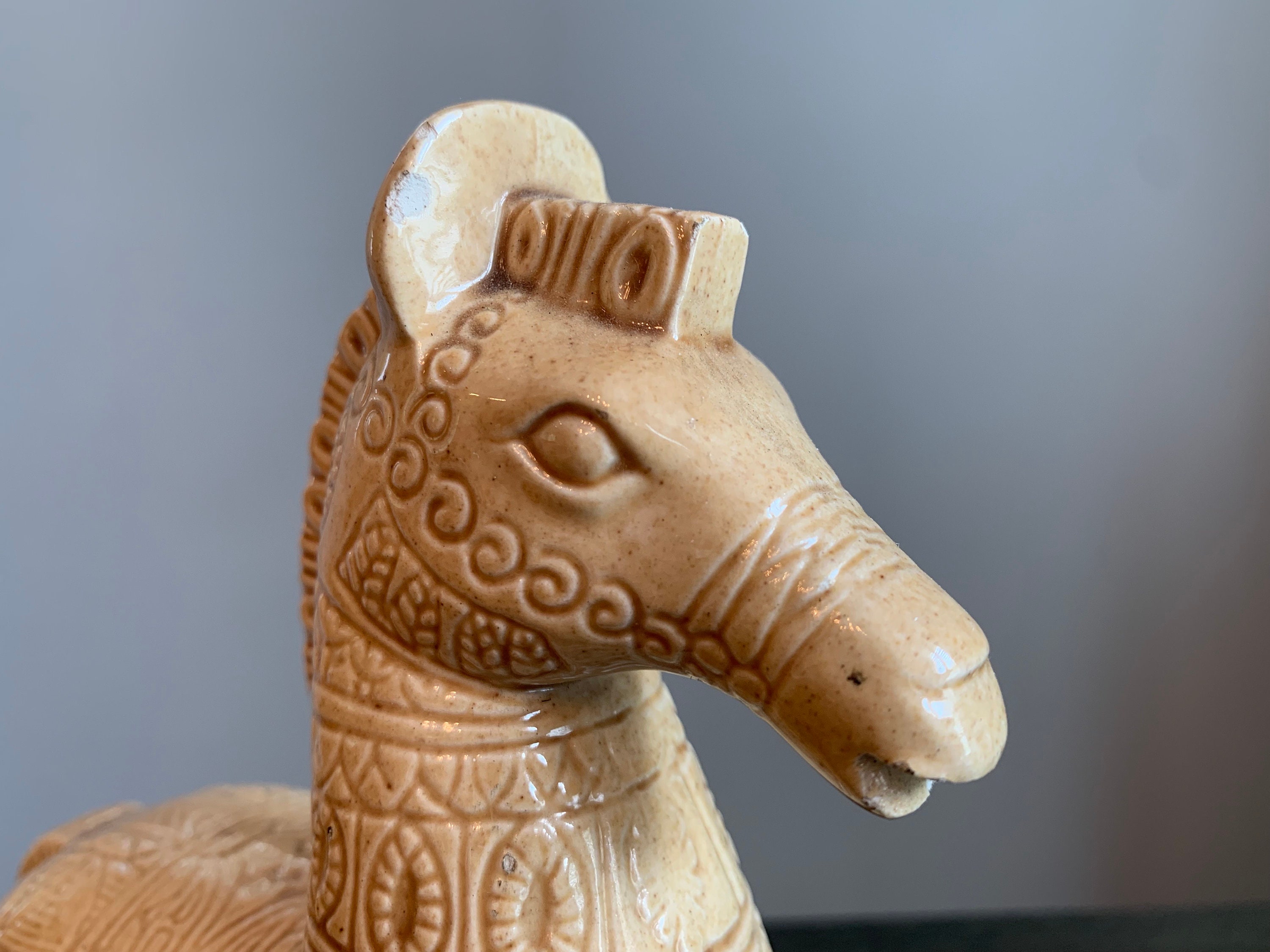 ◾️馬のオブジェ◾️置物 スカルプチャー 彫刻◾️アンティーク◾️ Vintage Horse Ceramic object/ビンテージ 陶器製 馬 オブジェ/置物(A543)