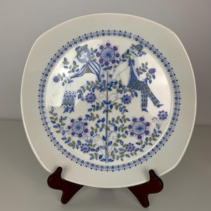Figgjo Flint Turi Design Lotte Norway Serving Plate  MCM Silkscreen Vtg Floral